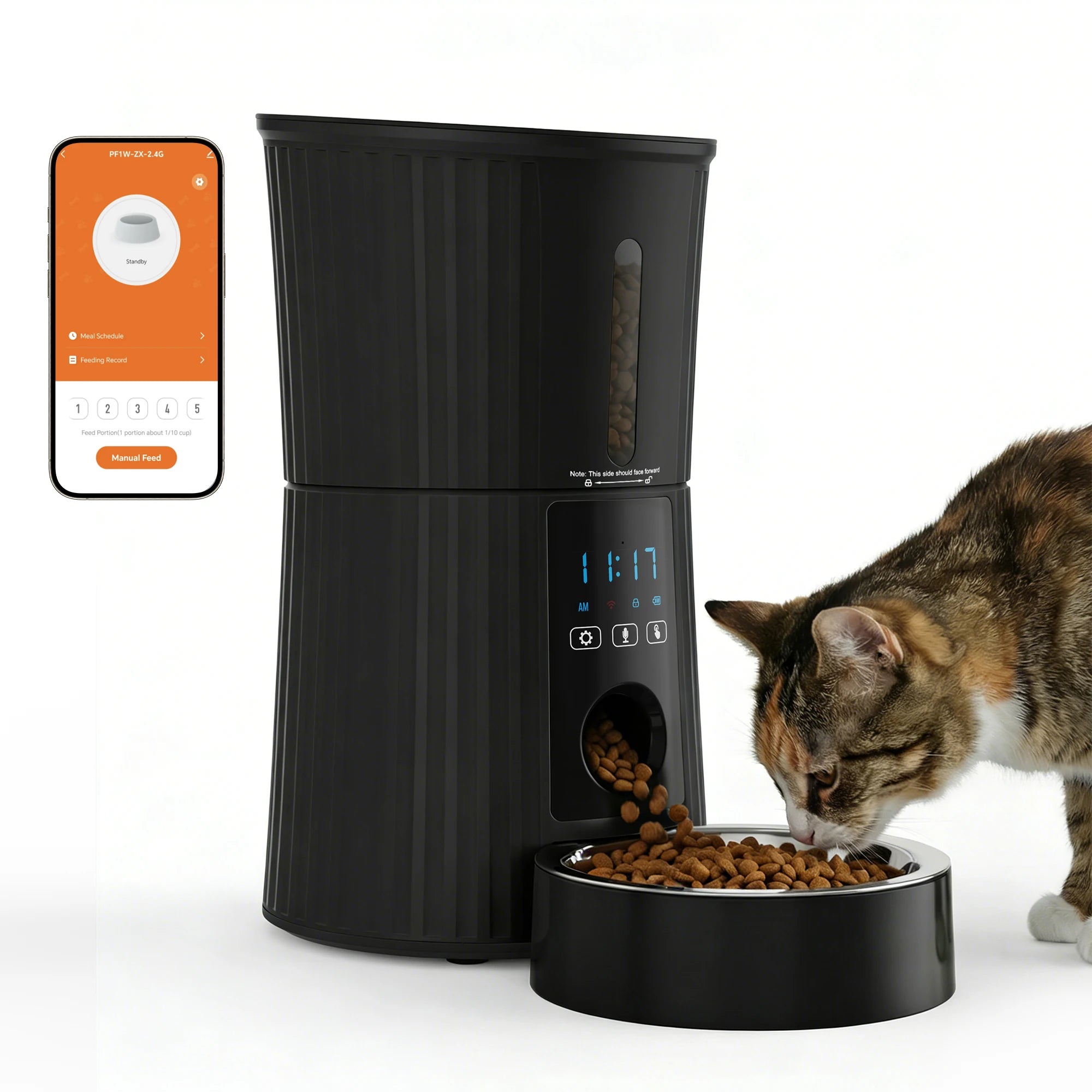 WiFi Automatic Cat Feeder — 4L Programmable Food Dispenser with App
