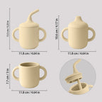 3-in-1 Baby Training Cup — Silicone Sippy, Straw & Snack Cup (BPA-Free)