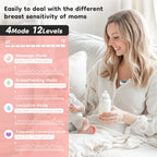 Wearable Electric Breast Pump — Hands-Free, Quiet (4 Modes, 12 Levels)