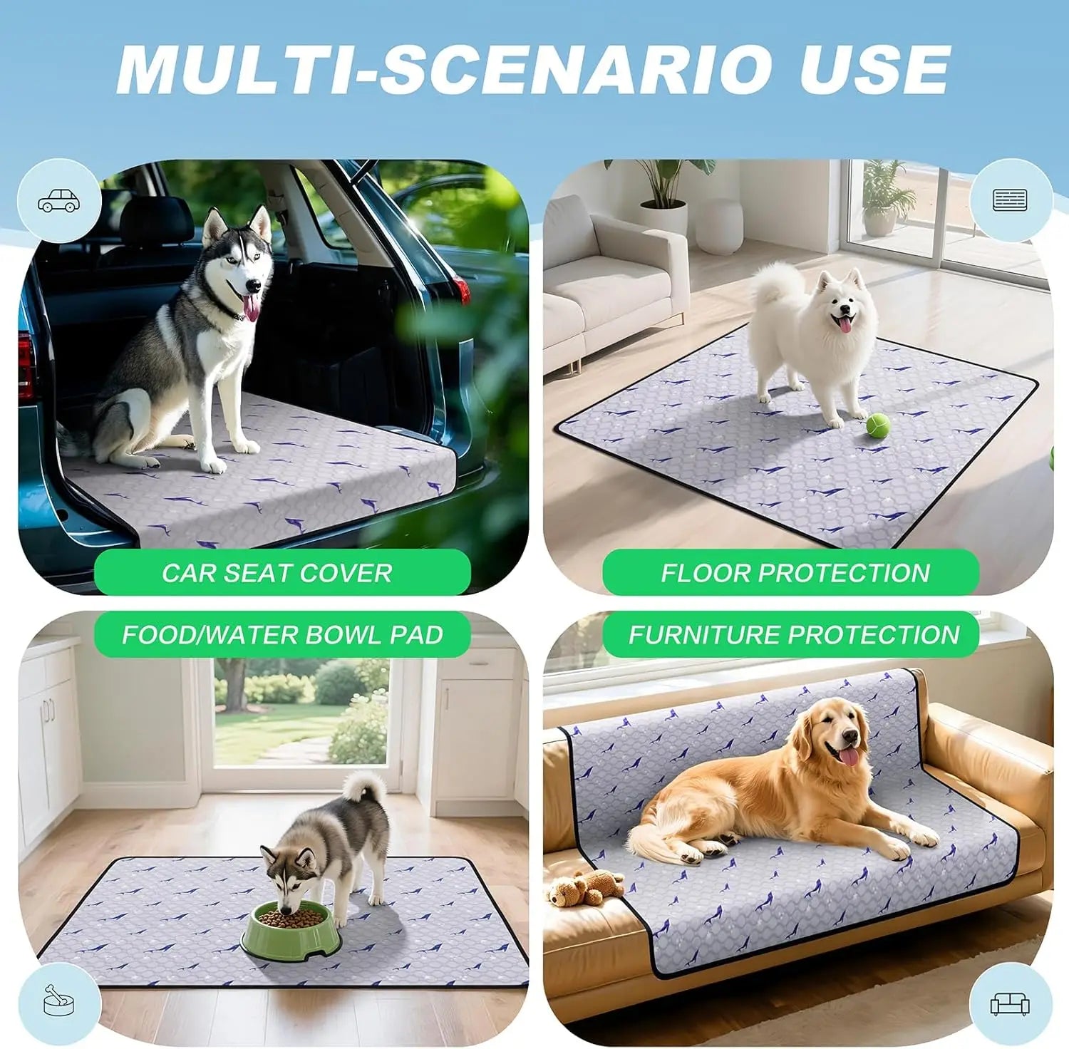 Washable Dog Pee Pads (2-Pack) — Super-Absorbent, Leakproof Training Pads