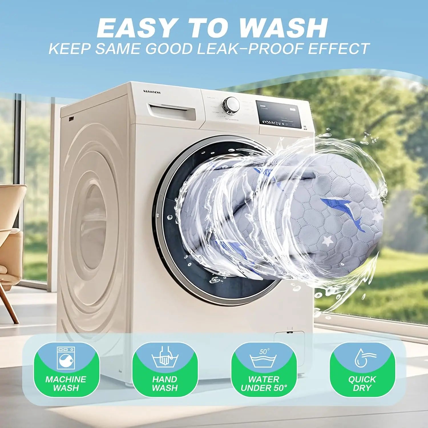 Washable Dog Pee Pads (2-Pack) — Super-Absorbent, Leakproof Training Pads