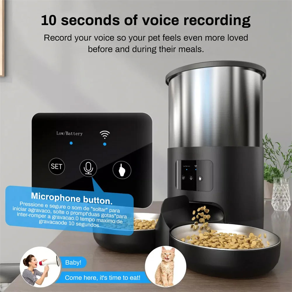 Automatic Smart Pet Feeder — 4.5L App-Controlled Food Dispenser for Cats & Dogs