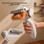 Self-Cleaning Pet Dematting Comb — One-Click Hair Release for Cats & Dogs