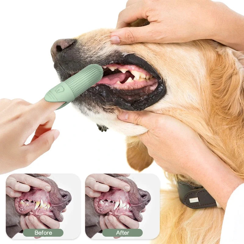 360° Dog Finger Toothbrush — Gentle Silicone Dental Cleaner