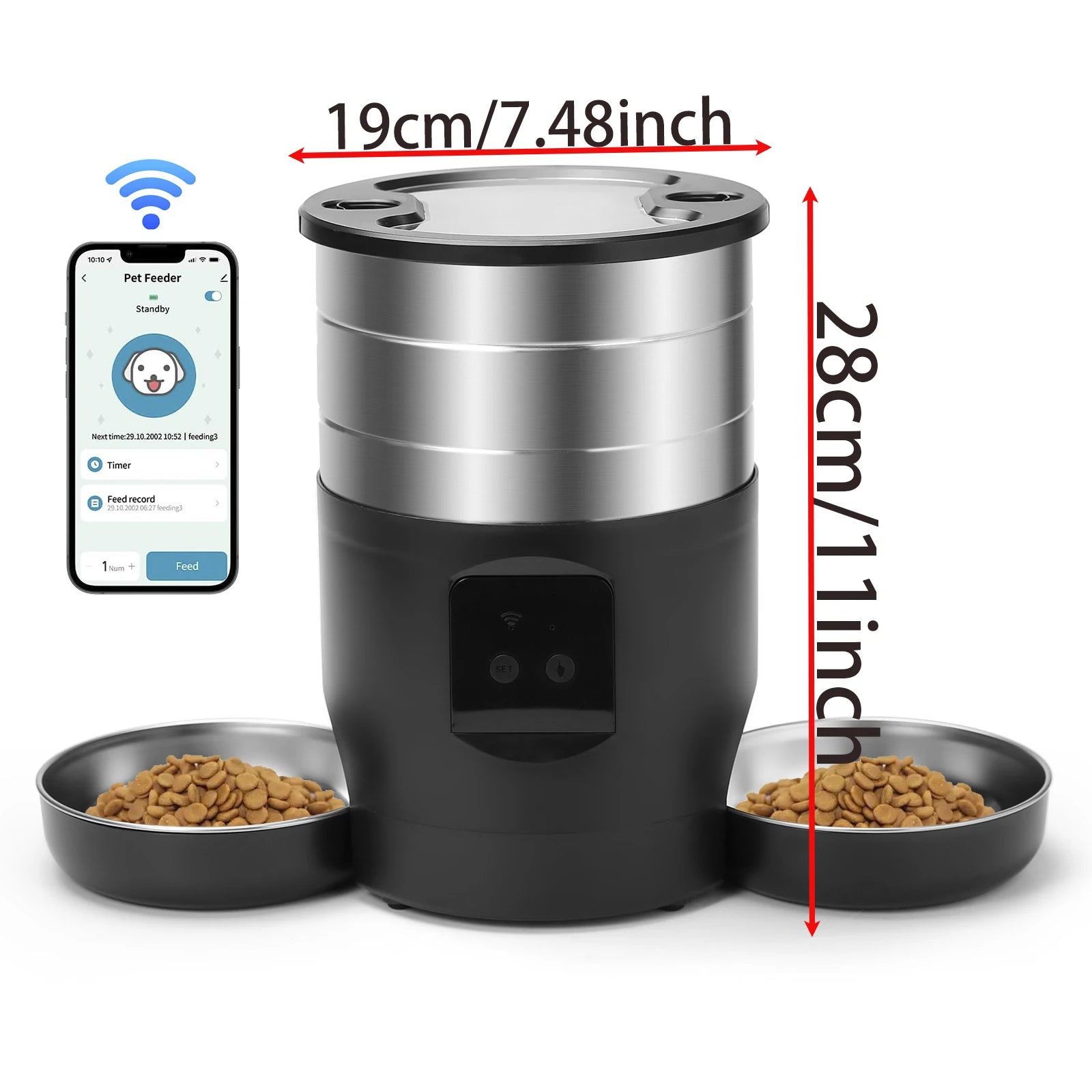 Automatic Smart Pet Feeder — 4.5L App-Controlled Food Dispenser for Cats & Dogs