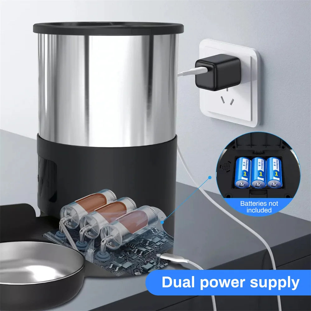 Automatic Smart Pet Feeder — 4.5L App-Controlled Food Dispenser for Cats & Dogs