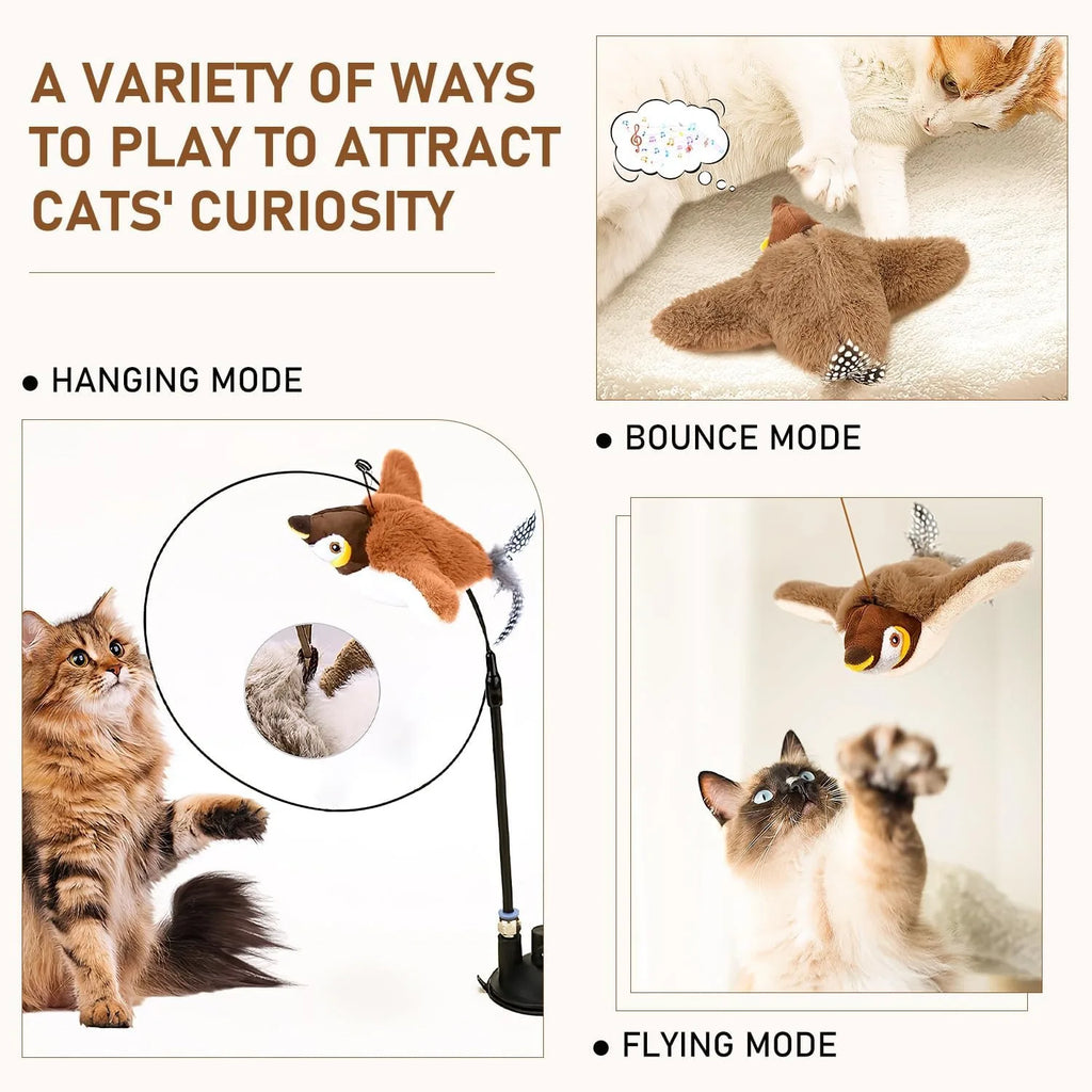 Interactive Catnip Bird Toy — USB Rechargeable Flapping Cat Toy