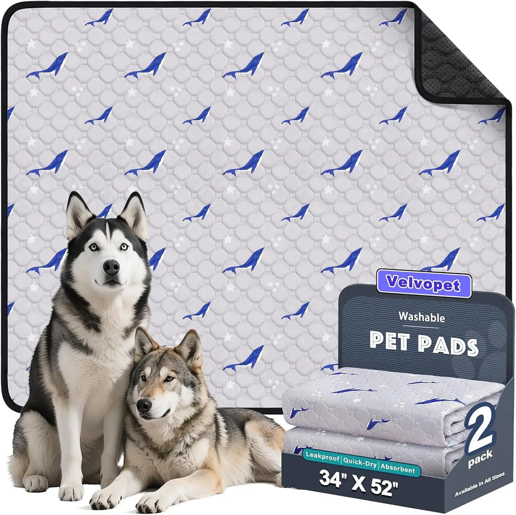 Washable Dog Pee Pads (2-Pack) — Super-Absorbent, Leakproof Training Pads