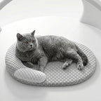Ice Silk Cooling Pet Bed — Breathable Summer Nest with Bolster Pillow