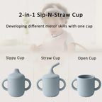 3-in-1 Baby Training Cup — Silicone Sippy, Straw & Snack Cup (BPA-Free)