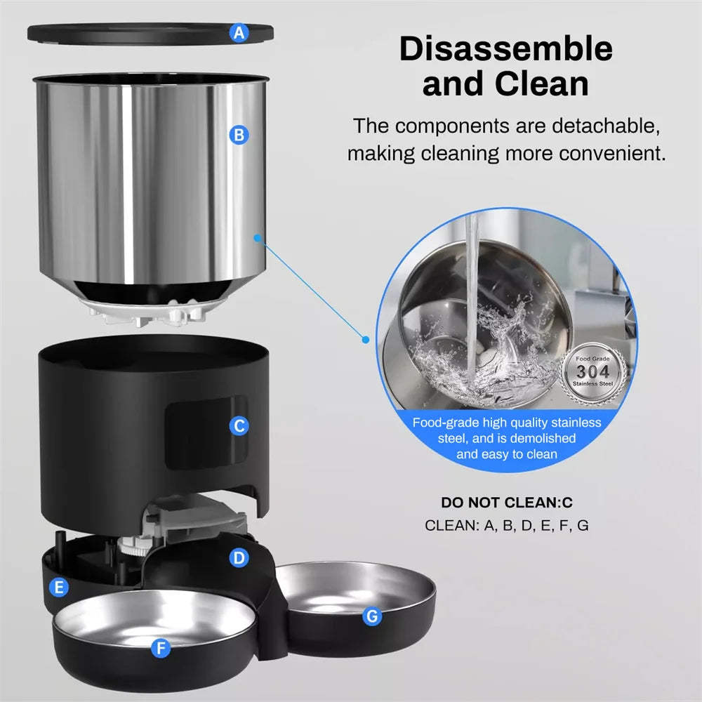 Automatic Smart Pet Feeder — 4.5L App-Controlled Food Dispenser for Cats & Dogs
