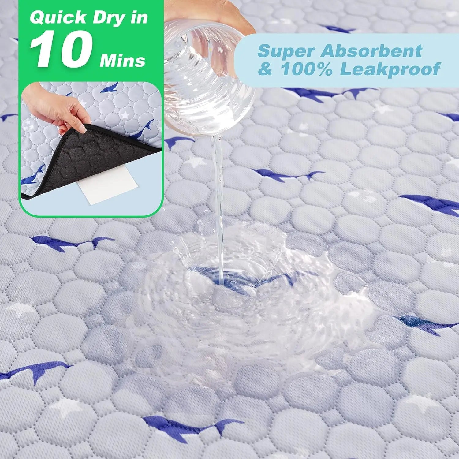 Washable Dog Pee Pads (2-Pack) — Super-Absorbent, Leakproof Training Pads
