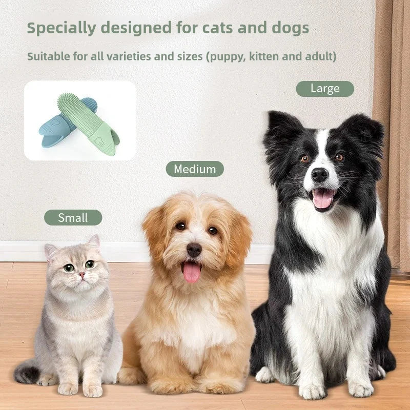 360° Dog Finger Toothbrush — Gentle Silicone Dental Cleaner