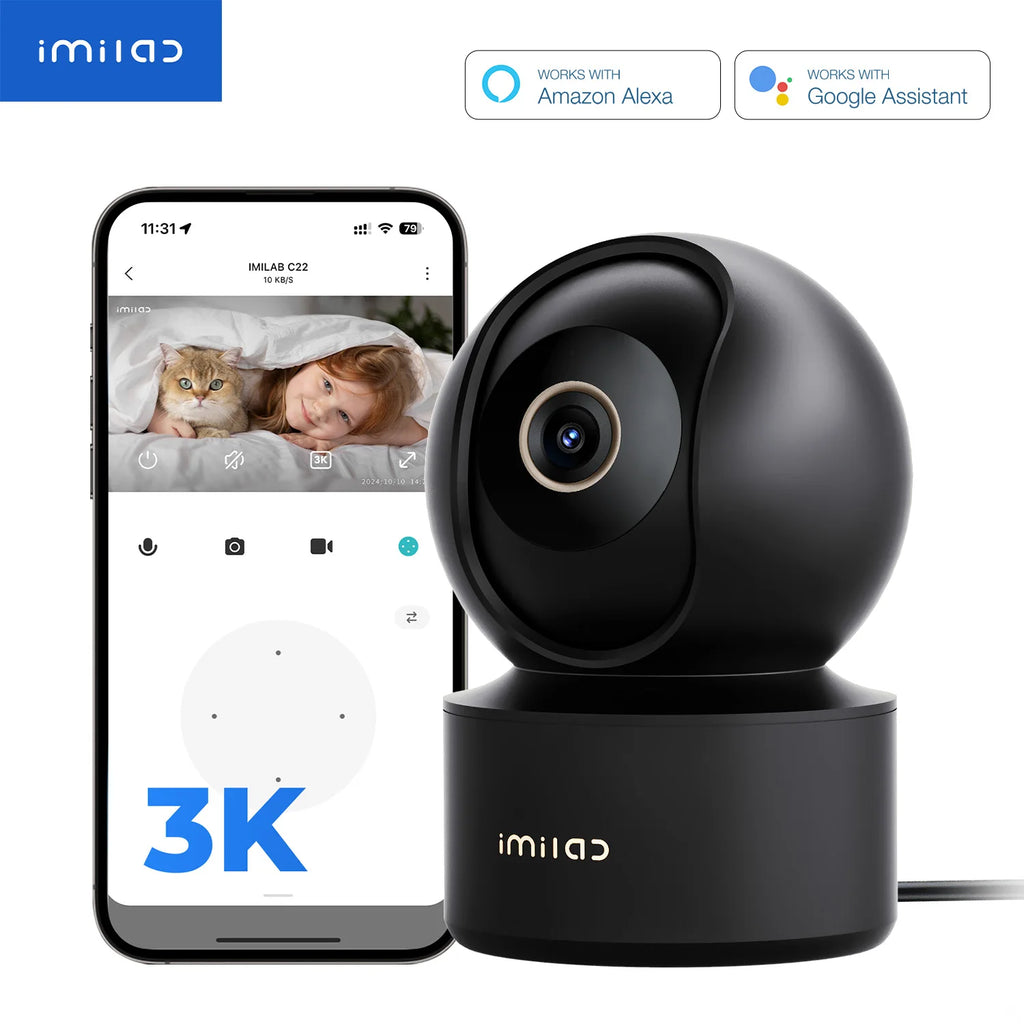 Smart Baby Monitor Camera — 360° Pan/Tilt, Night Vision & 2-Way Audio