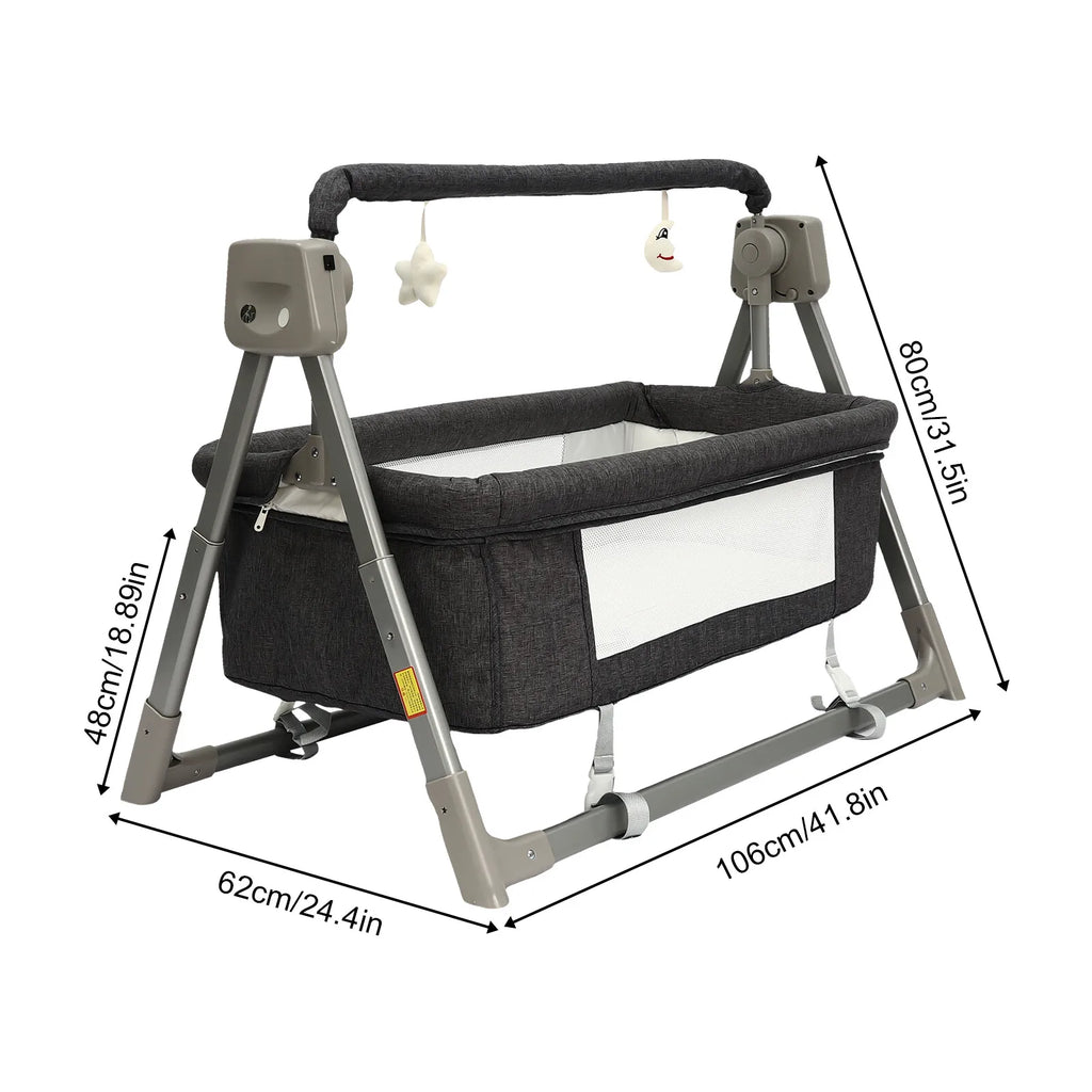 Electric Baby Swing & Rocking Bassinet — Portable Soothing Cradle with Bluetooth