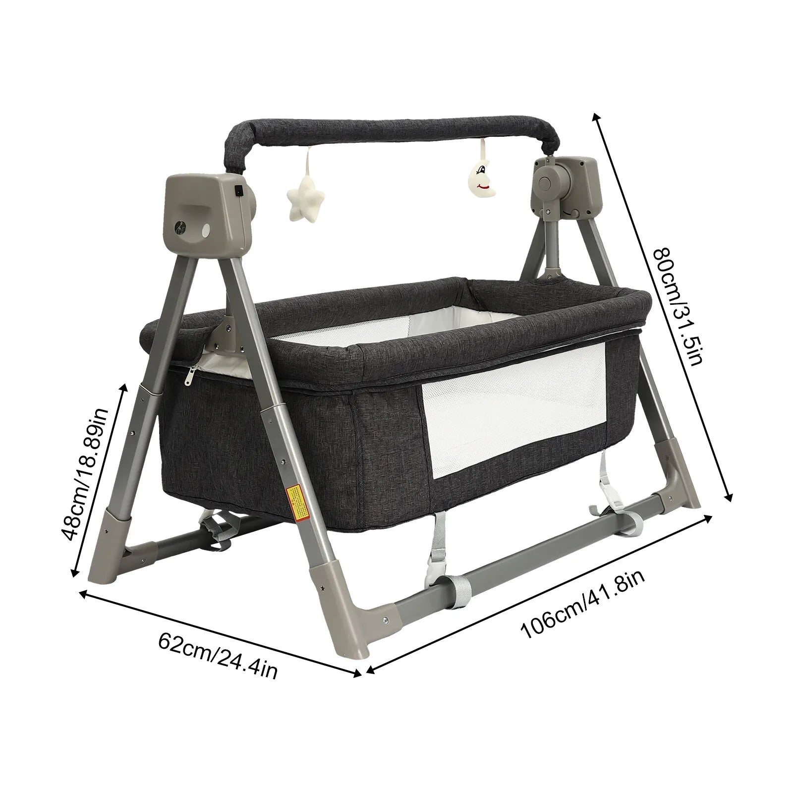 Electric Baby Swing & Rocking Bassinet — Portable Soothing Cradle with Bluetooth